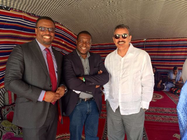 (l-r) Minister of Foreign Affairs in St. Kitts and Nevis Hon. Mark Brantley in Morocco with Minister of External Affairs in St. Lucia Alva Baptiste and Minister of Foreign Affairs in Antigua and Barbuda Charles “Max” Fernandez